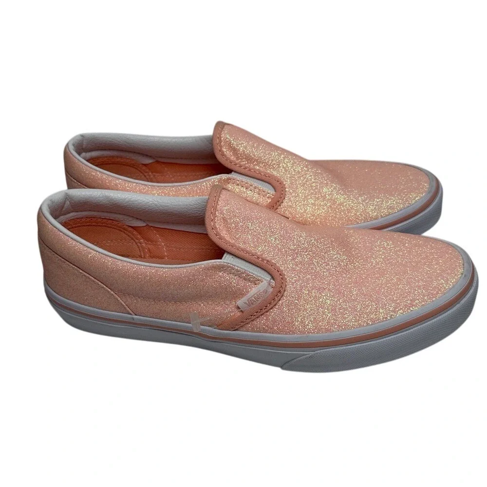 Vans Kids Sparkly Peach Slip-On Sneakers New‎ without box